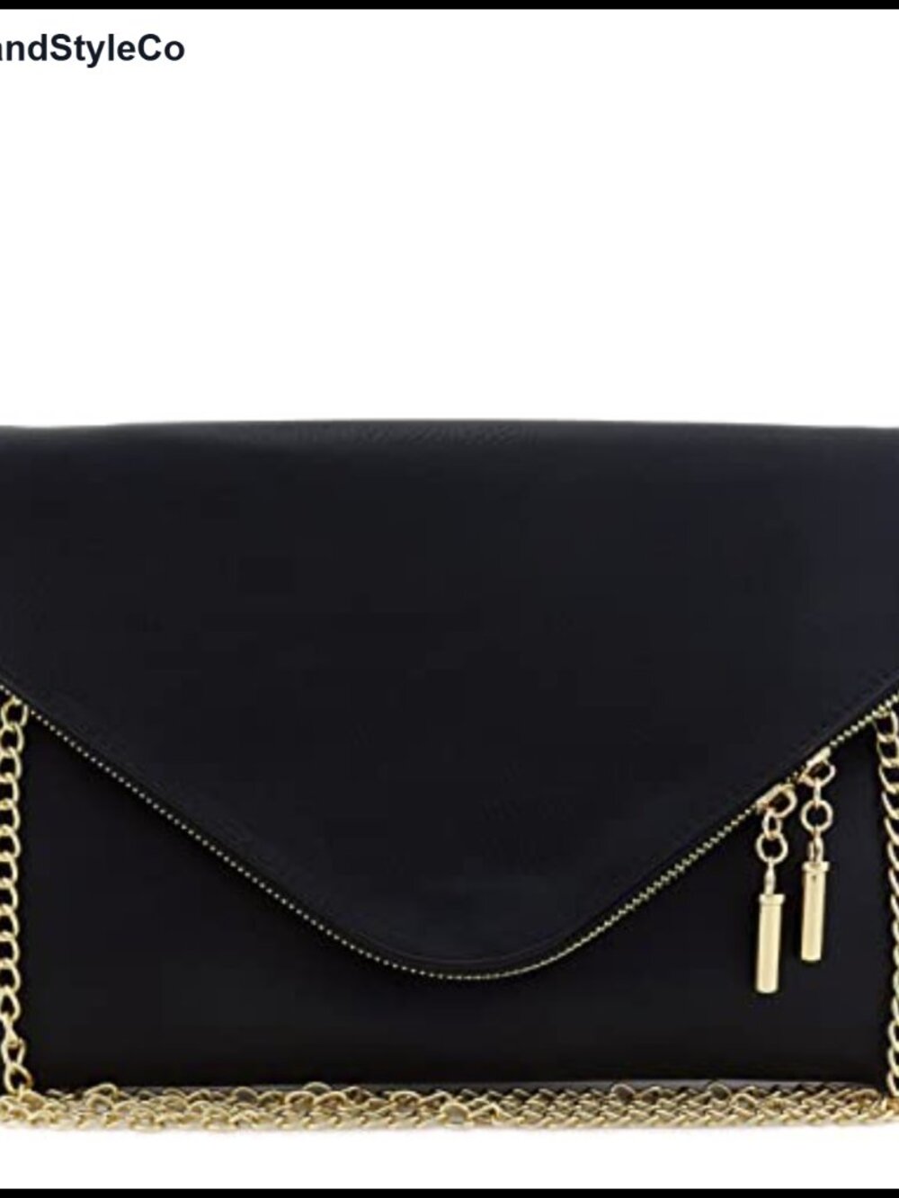 X-Large Envelope Clutch Evening Bag Faux Leather Chain Strap